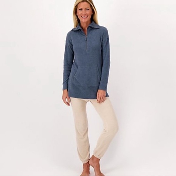 Barefoot Dreams CozyChic Lite Half Zip Tunic SZ Med - Picture 2 of 11